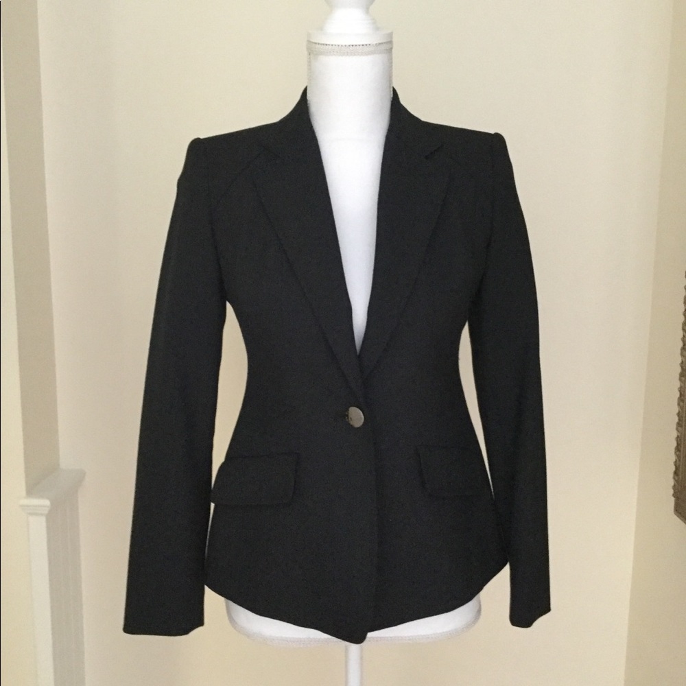 Anne Klein One Buttoned Black Suit Jacket, Sz 0P